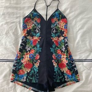 Keepsake Navy & Floral Shorts Romper